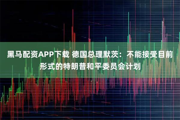 黑马配资APP下载 德国总理默茨：不能接受目前形式的特朗普和平委员会计划