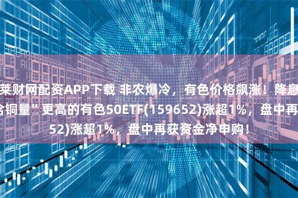 莱财网配资APP下载 非农爆冷，有色价格飙涨！降息预期升温，“含铜量”更高的有色50ETF(159652)涨超1%，盘中再获资金净申购！