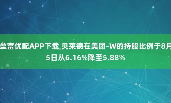 垒富优配APP下载 贝莱德在美团-W的持股比例于8月5日从6.16%降至5.88%