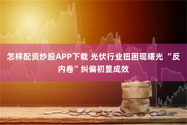 怎样配资炒股APP下载 光伏行业扭困现曙光 “反内卷”纠偏初显成效